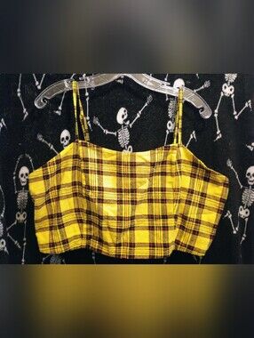 Wild Fable Yellow Plaid Crop Top